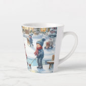 Retro Showman et les enfants Latte Mug de Noël (Droite)