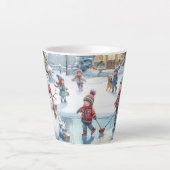 Retro Showman et les enfants Latte Mug de Noël (Devant)