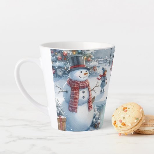 Retro Showman et les enfants Latte Mug de Noël (En situation)