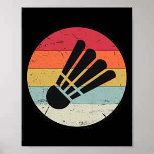 Retro Shuttle Badminton Player Coach Sport Poster