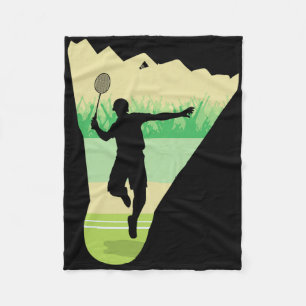 Retro Shuttle Player Badminton Fleece Deken