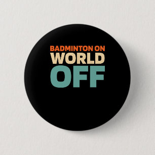 Retro Shuttle - speler  badminton op de wereld Ronde Button 5,7 Cm