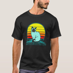 Retro Siamese Cat Vaporwave T-shirt