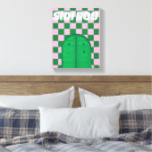 Retro Sidi Bou Said Stretched Canvas Print (Insitu (Slaapkamer))