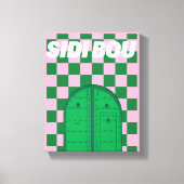 Retro Sidi Bou Said Stretched Canvas Print (Voorkant)