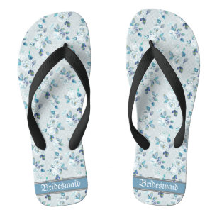 Retro sierlijke pastel bloemen bruiloft bruidsmeis teenslippers