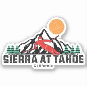 Retro Sierra bij Tahoe Ski Sticker