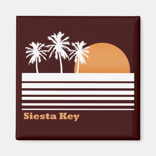 Retro Siesta Key Magnet (Devant)