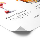 Retro Signature Drinken bruid bruidegom trouwbord Poster (Hoek)