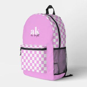 Retro Signature Monogram Schachbrett Bedrukte Rugzak