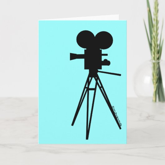 Retro Silhouet van de Filmcamera Kaart (Voorkant)
