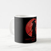 Retro Silhouette Samurai - Samurai Mind Quote Koffiemok (Voorkant links)