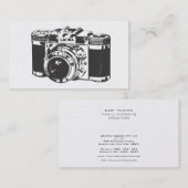Retro Silver Camera Fotograaf Visitekaartjes (Voorkant / Achterkant)