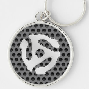 Retro Silver Chrome als 45-afstandsbediening Sleutelhanger