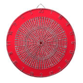 Retro Silver en Red Art Deco Dartbord (Voorkant)