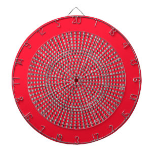 Retro Silver en Red Art Deco Dartbord