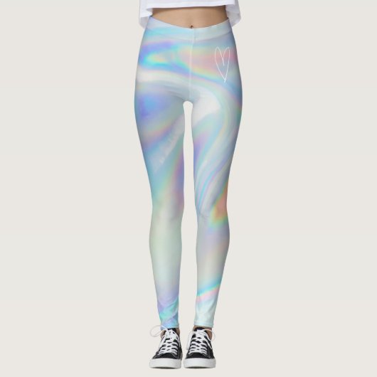 Retro Silver Holographic | Leggings vrouwen (Voorkant)