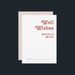 Rétro simple | Carte de voeux de Mariage rose vif<br><div class="desc">Ce simple rétro | blush rose mariage well wishcard est parfait pour vos classiques funky vintage tonalités de terre mariage. L'aménagement comprend une police boho rustique hippie minimaliste. La palette neutre de couleurs du désert du sud-ouest et le lettrage bohème terreux du milieu du siècle se combinent pour un design...</div>
