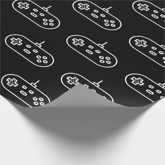 Retro Simple Elegant Black White Console Cadeaupapier (Hoek)