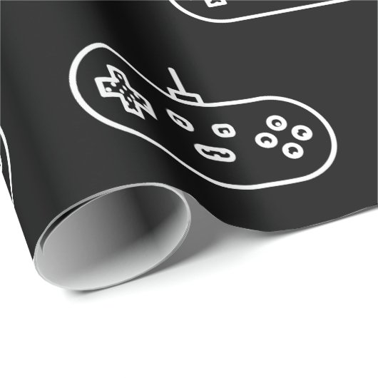 Retro Simple Elegant Black White Console Cadeaupapier (Rol Hoek)