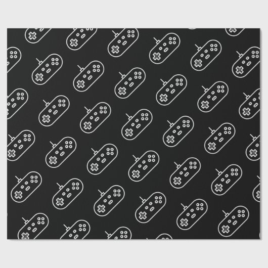 Retro Simple Elegant Black White Console Wrapping Cadeaupapier (Vlak)