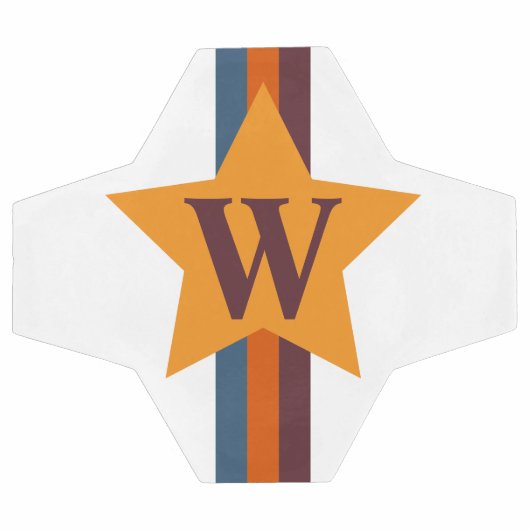 Retro Sinaasappel Blauwe Streep en het Monogram va Voetbal (Enkel)