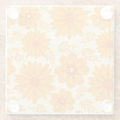 Retro Sinaasappel Botanische Bloempatroon Herfst Glazen Onderzetter (Achterkant)