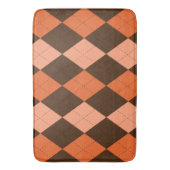 Retro Sinaasappel & Bruin Herfst Argyle Badmat (Voorkant Verticaal)