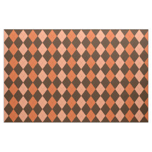 Retro Sinaasappel & Bruin Herfst Argyle Stof