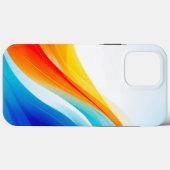 Retro Sinaasappel en Blauw abstract gebogen lijnen Case-Mate iPhone Case (Achterkant (horizontaal))