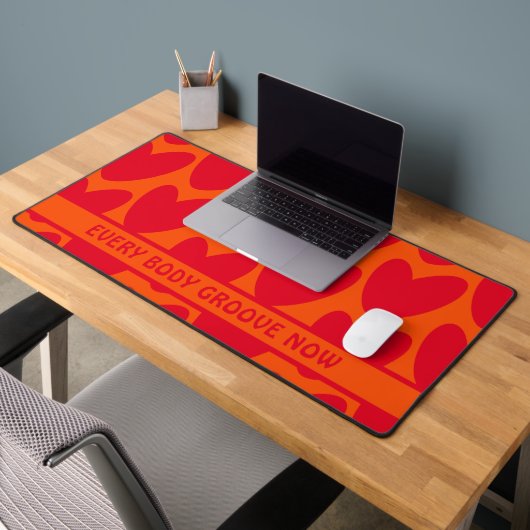 Retro Sinaasappel en Groovy Red Hearts Bureaumat (Kantoor 2)
