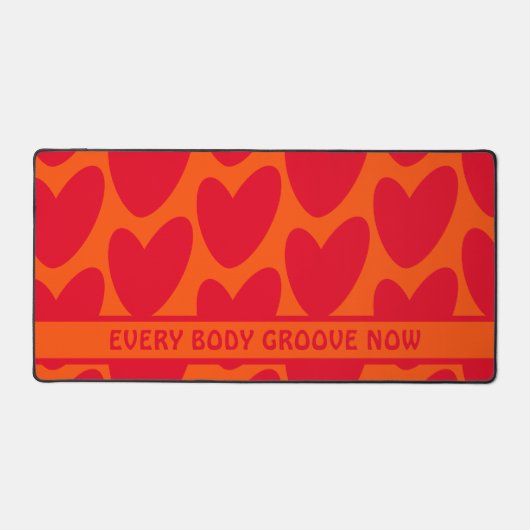 Retro Sinaasappel en Groovy Red Hearts Bureaumat (Voorkant)
