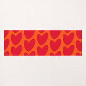 Retro Sinaasappel en Groovy Red Hearts Yogamat (Achterkant (horizontaal))