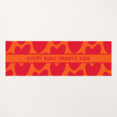 Retro Sinaasappel en Groovy Red Hearts Yogamat (Voorkant (horizontaal))