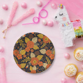 Retro-Sinaasappel, geel en zeeminkel  Papieren Bordje (Feest)