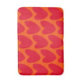 Retro Sinaasappel met Groovy Red Hearts Badmat (Voorkant Verticaal)