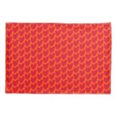 Retro Sinaasappel met Groovy Red Hearts Kussensloop (Achterkant-Links)