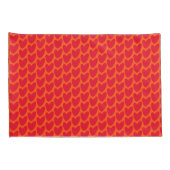 Retro Sinaasappel met Groovy Red Hearts Kussensloop (Achterkant-Rechts)