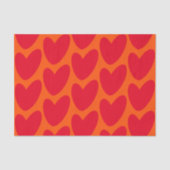 Retro Sinaasappel met Groovy Red Hearts Tissuepapier (Voorkant)