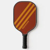 Retro Sinaasappel Rust Drie Strepen Met Naam Pickleball Paddle (Achterkant)