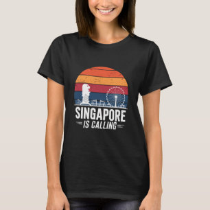 Retro Singapore roept reizen naar Zuidoost-Azië T-shirt