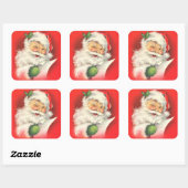 Retro  Sinterklaas groot Vierkante Sticker (Vel)