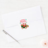 Retro Sinterklaas in Snoep Auto Ronde Sticker (Envelop)