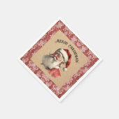 Retro  Sinterklaas Kerstfeest Servet (Hoek)