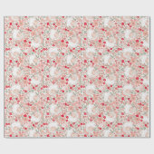 Retro  Sinterklaas Kerstmis Bloemen Cadeaupapier (Vlak)