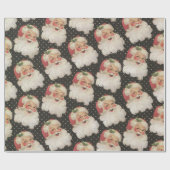  retro sinterklaas kerstvakantie cadeaupapier (Vlak)