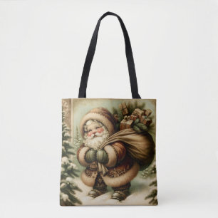 Retro Sinterklaas met geschenken Draagtas