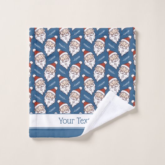 Retro Sinterklaas Rood Wit en Blauw Kerstmis Bad Handdoek (Wasdoekje)