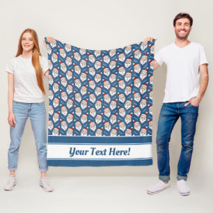 Retro Sinterklaas Rood Wit en Blauw Kerstmis Fleece Deken