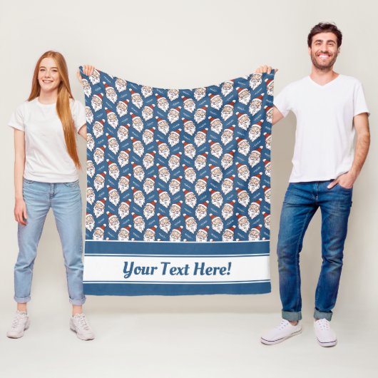 Retro Sinterklaas Rood Wit en Blauw Kerstmis Fleece Deken (In situ)